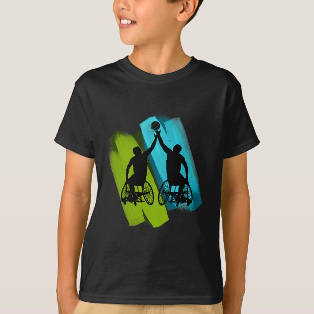 T-shirt Jeu de squelette de fauteuil roulant cool  (Devant)