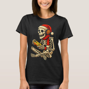 T-shirt Jeu De Squelette De Vacances Avec Chapeau De Père