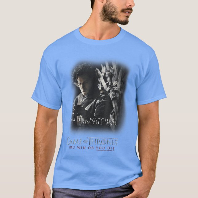 T-shirt Jeu de thrones Jon Snow Je suis le veilleur sur le (Devant)