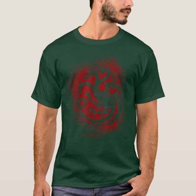 T-shirt Jeu de Thronesargaryen Sigil de contour pulvérisé  (Devant)