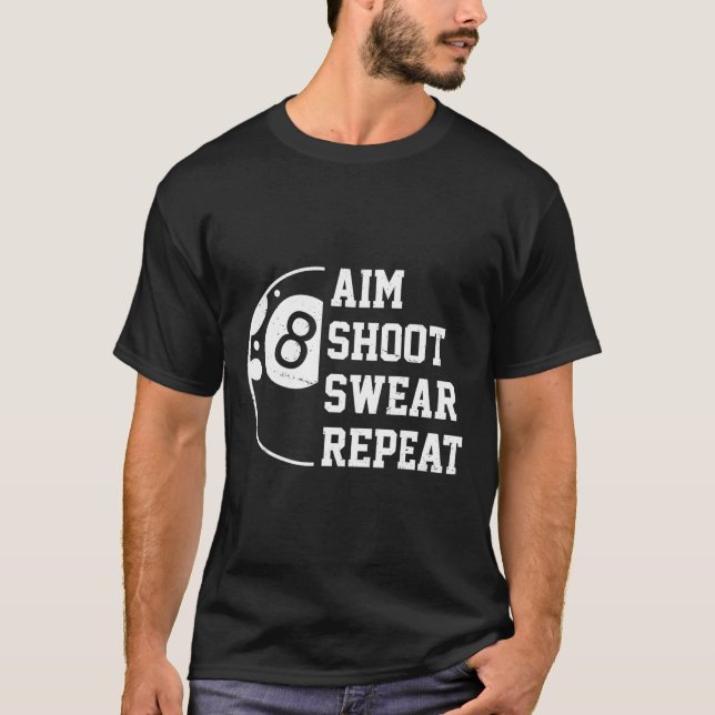 T-shirt Jeu de tir de but Répéter pool billard billard Sno (Devant)