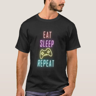 T-shirt Jeu de veille mangez Gamer de répétition