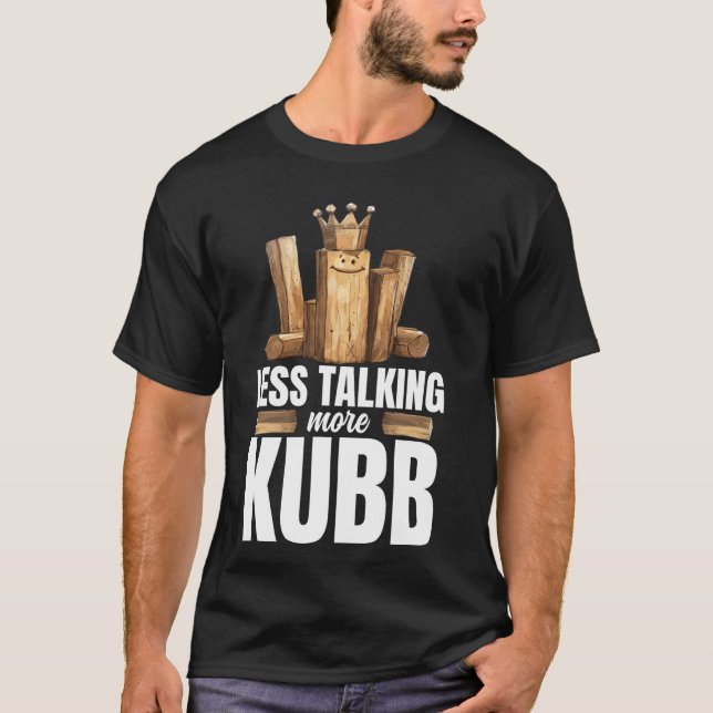 T-shirt Jeu d'échecs de jeu Kubb Yard jeu jeu King Kub (Devant)