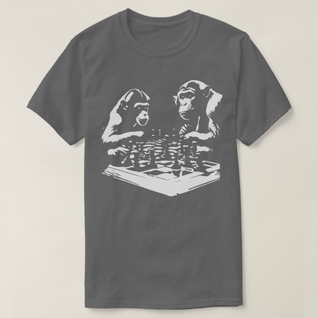 T-shirt jeu d'échecs de singe (Design devant)