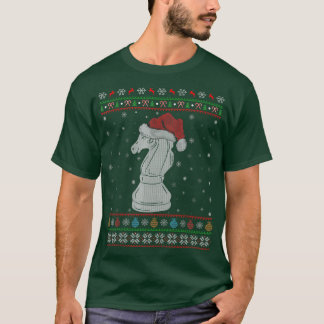 T-shirt Jeu d'échecs Lover Xmas Lumières Père Noël Chess U