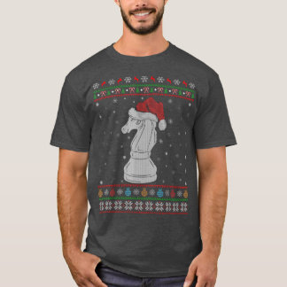 T-shirt Jeu d'échecs Lover Xmas Lumières Père Noël Chess U