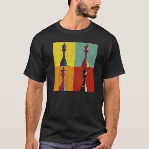 T-shirt Jeu d'échecs Pièce King Checkmate Pop Style