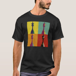 T-shirt Jeu d'échecs Pièce King Checkmate Pop Style