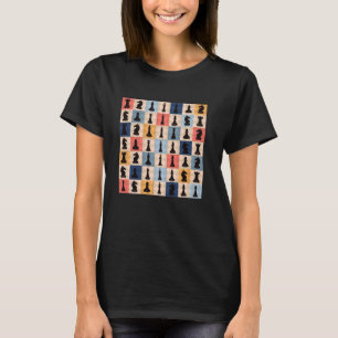 T-shirt Jeu d'échecs Vintage rétro Jeu d'échecs pièces Che