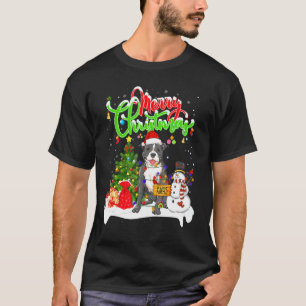 T-shirt Jeu d'éclairage de Noël correspondant Père Noël St