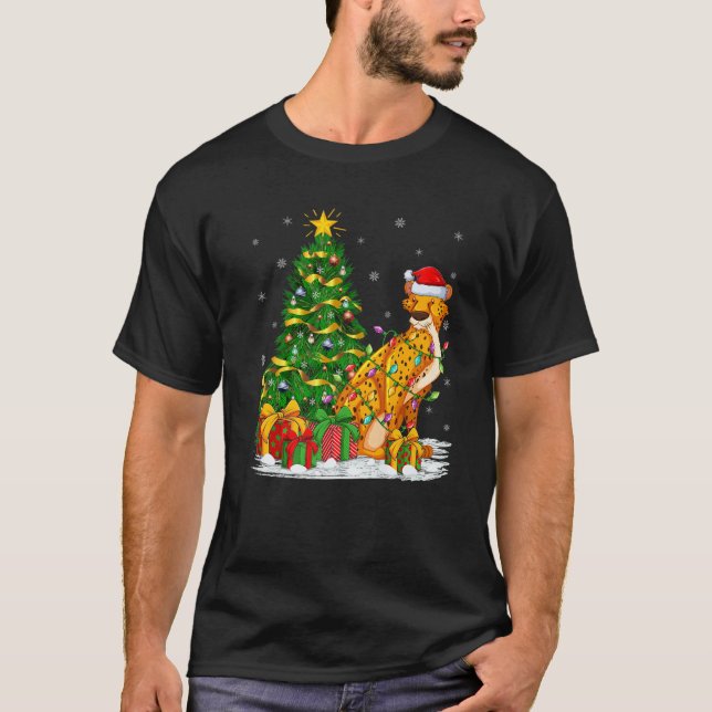 T-shirt Jeu d'éclairage de Noël Famille Correspondant Père (Devant)