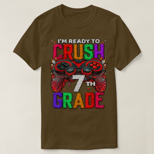 T-shirt Jeu déverrouillé de 7e année en 7e année Retour à (Design devant)