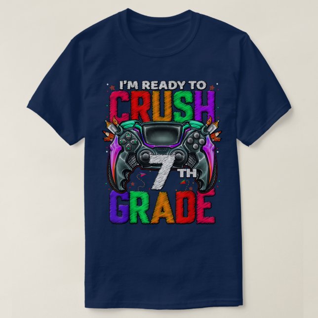 T-shirt Jeu déverrouillé de 7e année en 7e année Retour à (Design devant)