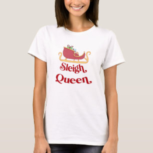 T-shirt Jeu d'Humour de Noël de la Reine-Sleigh