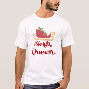 T-shirt Jeu d'Humour de Noël de la Reine-Sleigh
