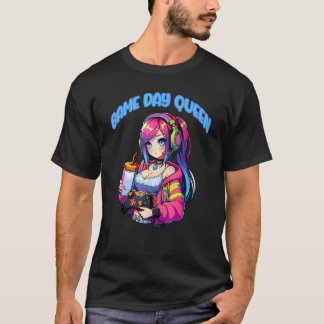 T-shirt Jeu d'ordinateur jour queen gamer fille jeu