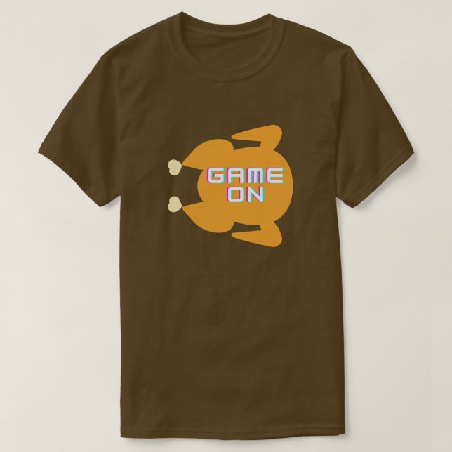 T-shirt Jeu Drôle Sur Thanksgiving (Design devant)