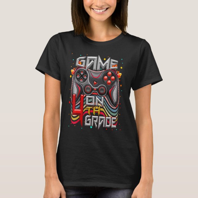 T-shirt Jeu en 4e année Vidéo Jeu en rentrée Étudiant G (Devant)