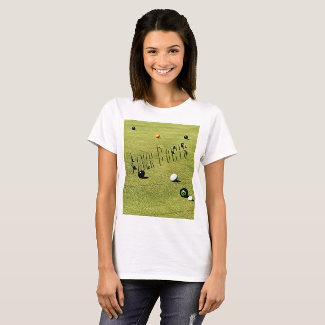 T-shirt Jeu Et Logo De Bowls De Pelouse, (Devant entier)