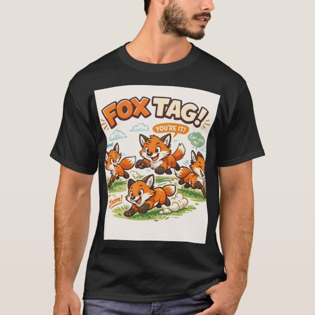 T-shirt Jeu fantaisiste : Équipe de renards de dessin anim (Devant)