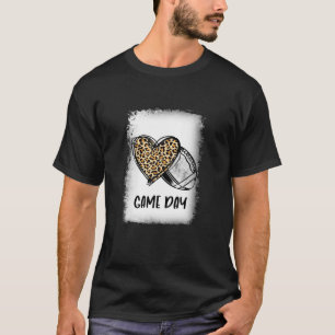 T-shirt Jeu Fun Day Avec Leopard Heart Maman Fan De Footba