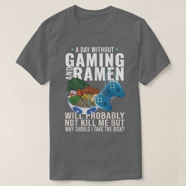 T-shirt Jeu Gamer Anime Japonais Noodle Ramen (Design devant)
