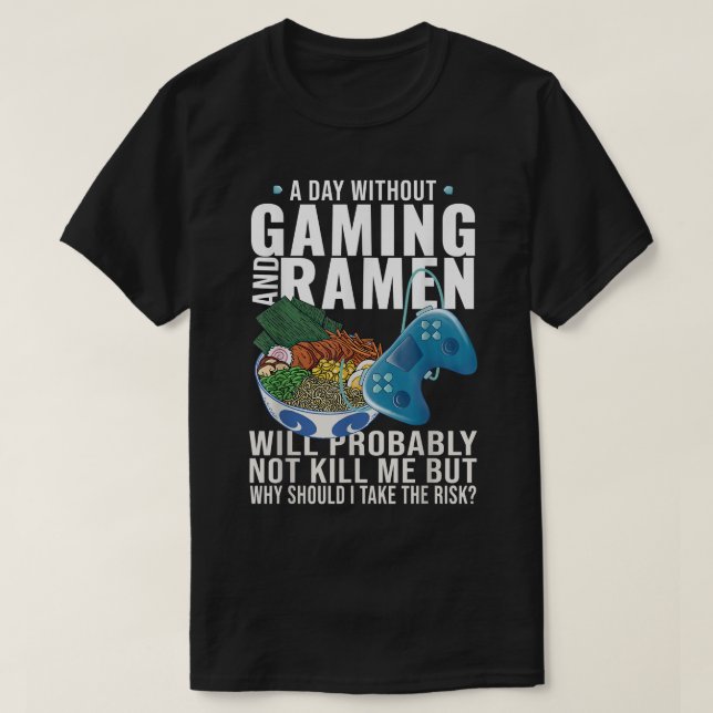 T-shirt Jeu Gamer Anime Japonais Noodle Ramen (Design devant)