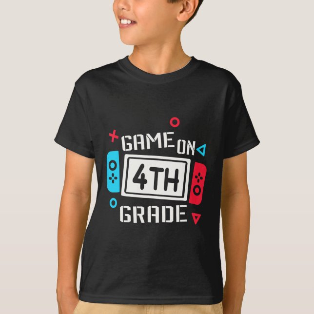 T-shirt Jeu Garçons de 4e année Enfants de 4e année Retour (Devant)