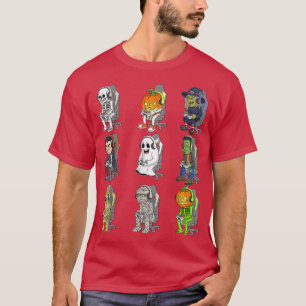 T-shirt Jeu Halloween Skeleton Vampire Gamer Zombie Boy