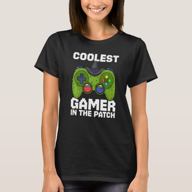 T-shirt Jeu Halloween Video Game Boys Coolest Gamer In (Devant)