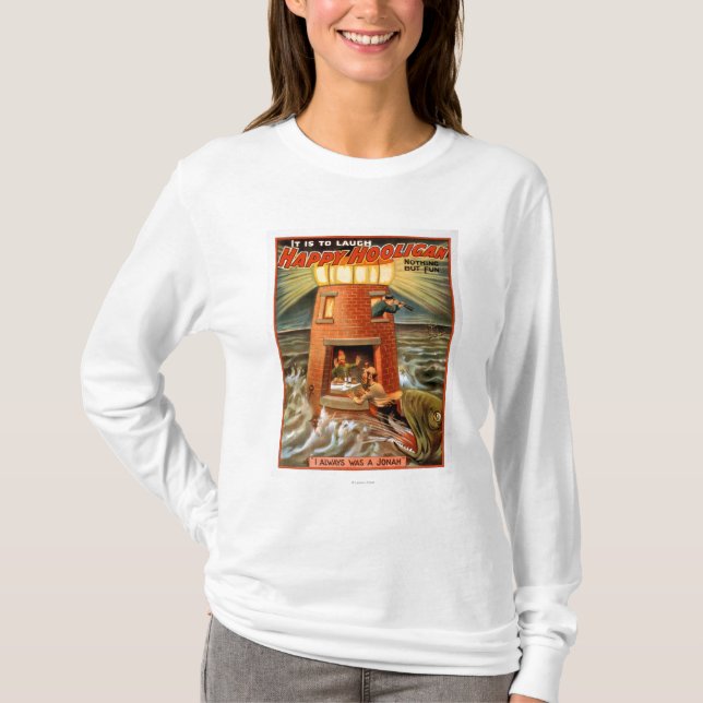 T-shirt Jeu heureux de phare et de Jonas de voyou (Devant)