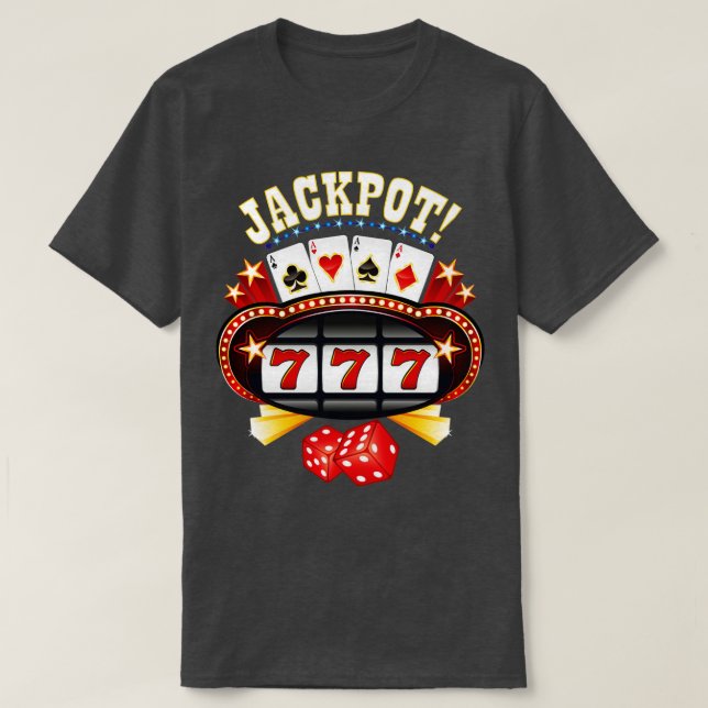 T-shirt Jeu Jackpot Joueur Joueur Joueur Machines à fente (Design devant)