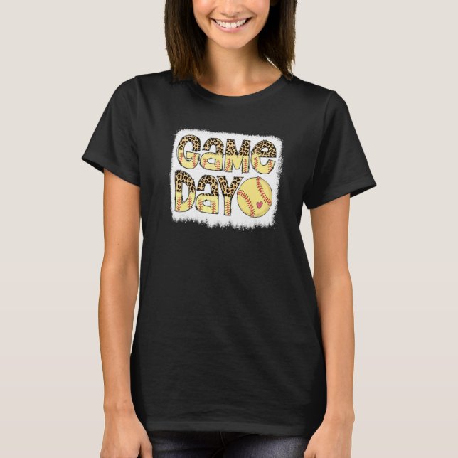 T-shirt Jeu Jour Softball Jour Cheetah Leopard Jeu D (Devant)
