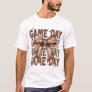 T-shirt Jeu Jour Vintage Coquette Football Bow Flower
