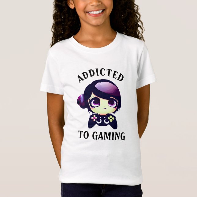 T-Shirt Jeu Kawaii Anime fille Gamer (Devant)