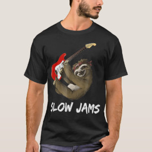 T-shirt Jeu Lent Jeu Sloth Jouer Guitare