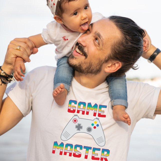 T-shirt Jeu Maître Gamer Papa Fête des pères Hommes Blanc (Créateur téléchargé)