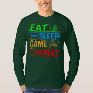 T-shirt Jeu Manger Dormir Jeu Répéter Cadeau Multijoueur