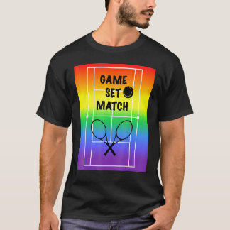 T-shirt Jeu Match Rainbow Tennis Court