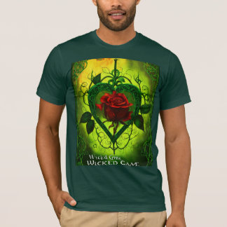 T-shirt Jeu méchant - Coeur flamboyant & Tee Rose épinglé