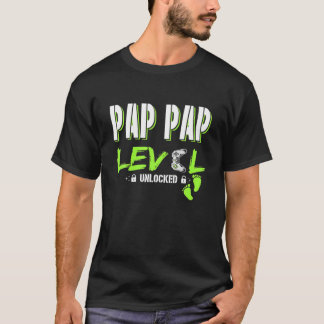 T-shirt Jeu Mens Pap Niveau Pap Déverrouillé Gamer Levelu 