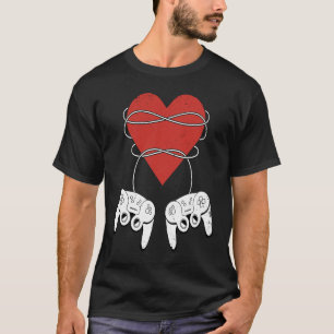 T-shirt Jeu mignon Gamer Coeur jeu vidéo Contrôleur Vale