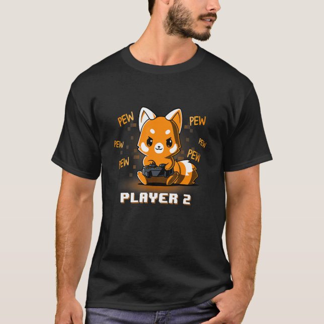 T-shirt Jeu mignon Red Panda Pew Jeu vidéo Ordinateur Joue (Devant)