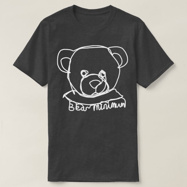 T-shirt Jeu minimal Portrait de l'ours (Design devant)
