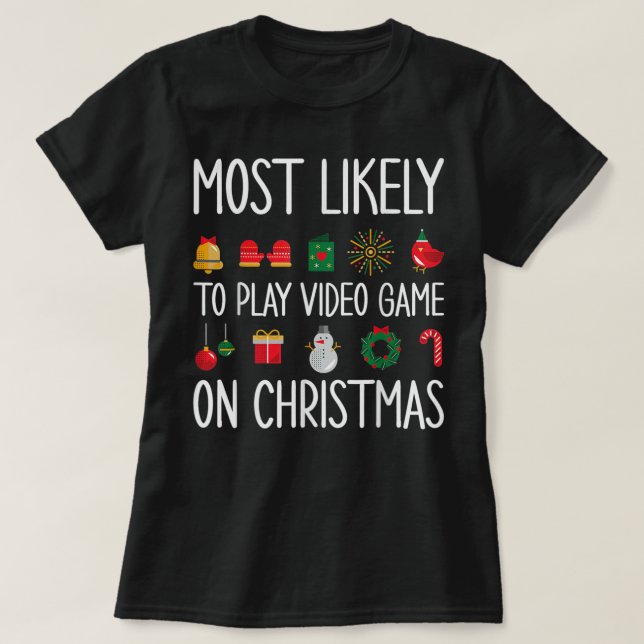T-shirt Jeu Noël Les Plus Probables À Jouer Jeu Vidéo Ch (Design devant)