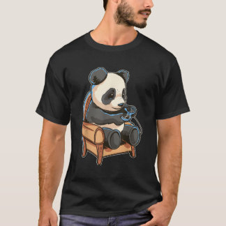T-shirt Jeu Panda Aime Jouer Jeux En Cosy Chaise
