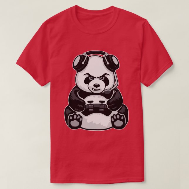 T-shirt Jeu Panda drôle mignonne Ours Vidéo Gamer (Design devant)
