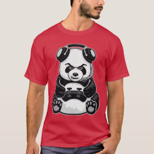 T-shirt Jeu Panda drôle mignonne Ours Vidéo Gamer
