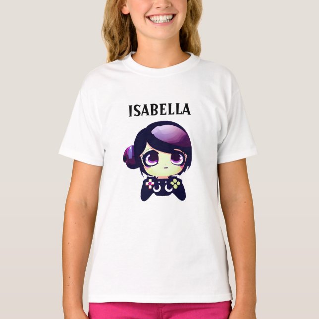T-shirt Jeu personnalisé Kawaii Anime Gamer (Devant)