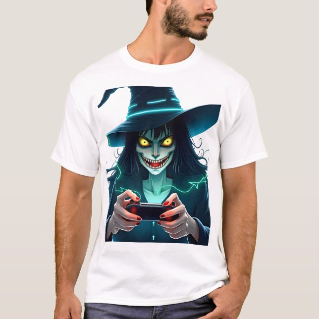 T-shirt Jeu PlayStation Halloween - PS5 Éffrayant (Devant)